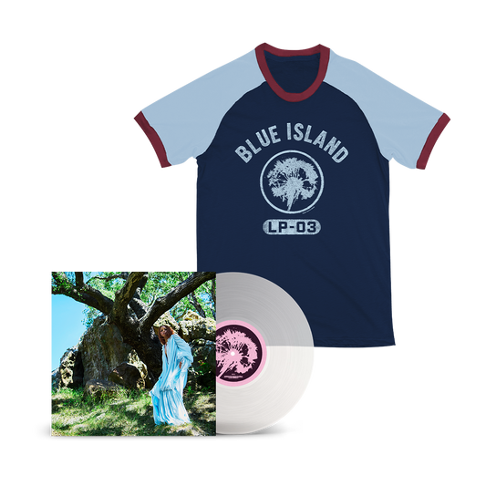 Blue Island - Translucent Milky Clear Vinyl & Blue Island Raglan Tee