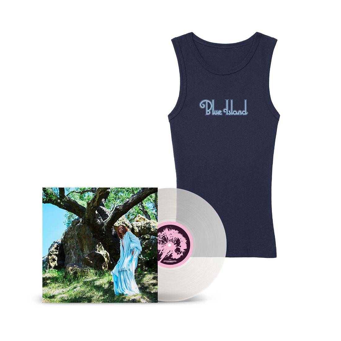 Blue Island - Translucent Milky Clear Vinyl & Blue Island Tank