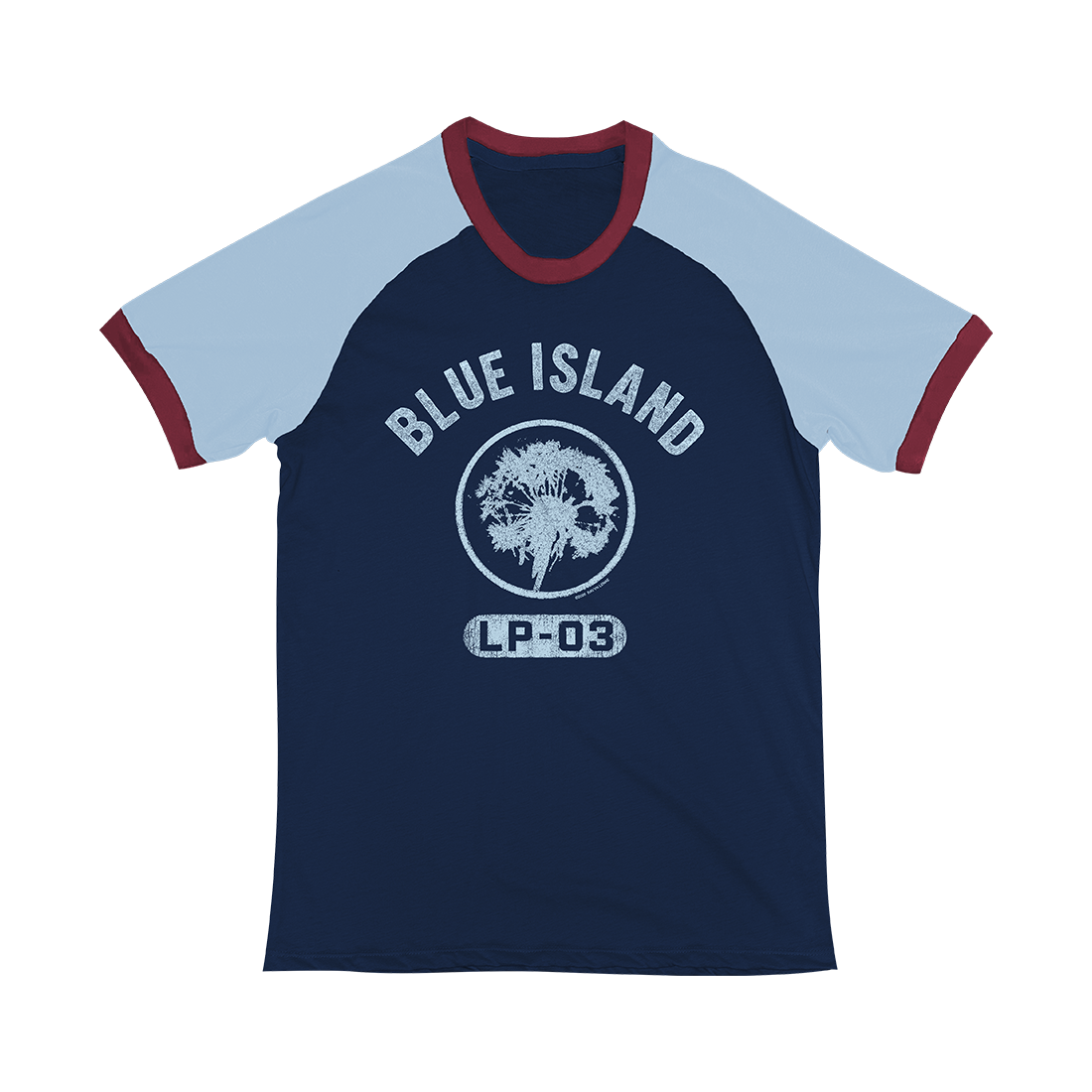 Blue Island - Translucent Milky Clear Vinyl & Blue Island Raglan Tee
