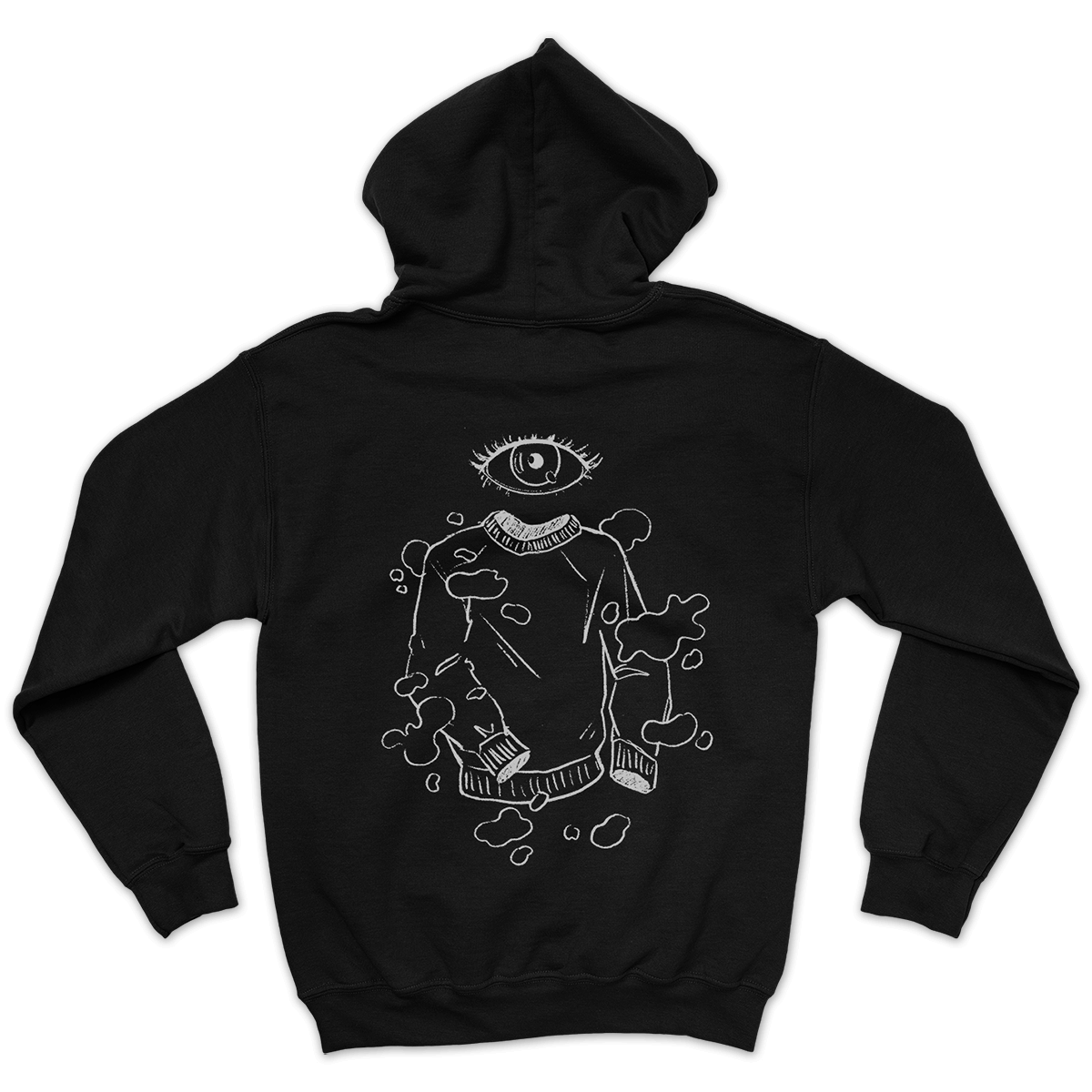 Circle Logo Eye Illustration Hoodie Black