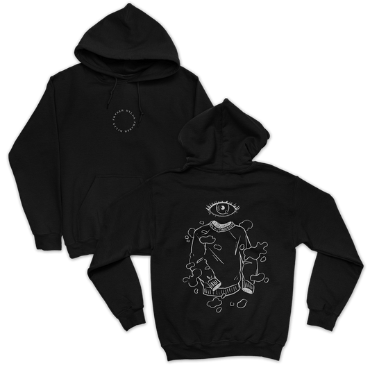 Circle Logo Eye Illustration Hoodie Black