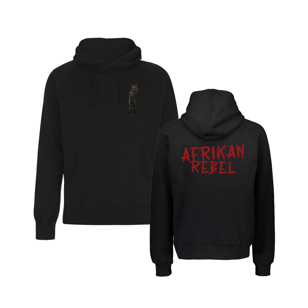 Afrikan Rebel Mask Figure Hoodie Black