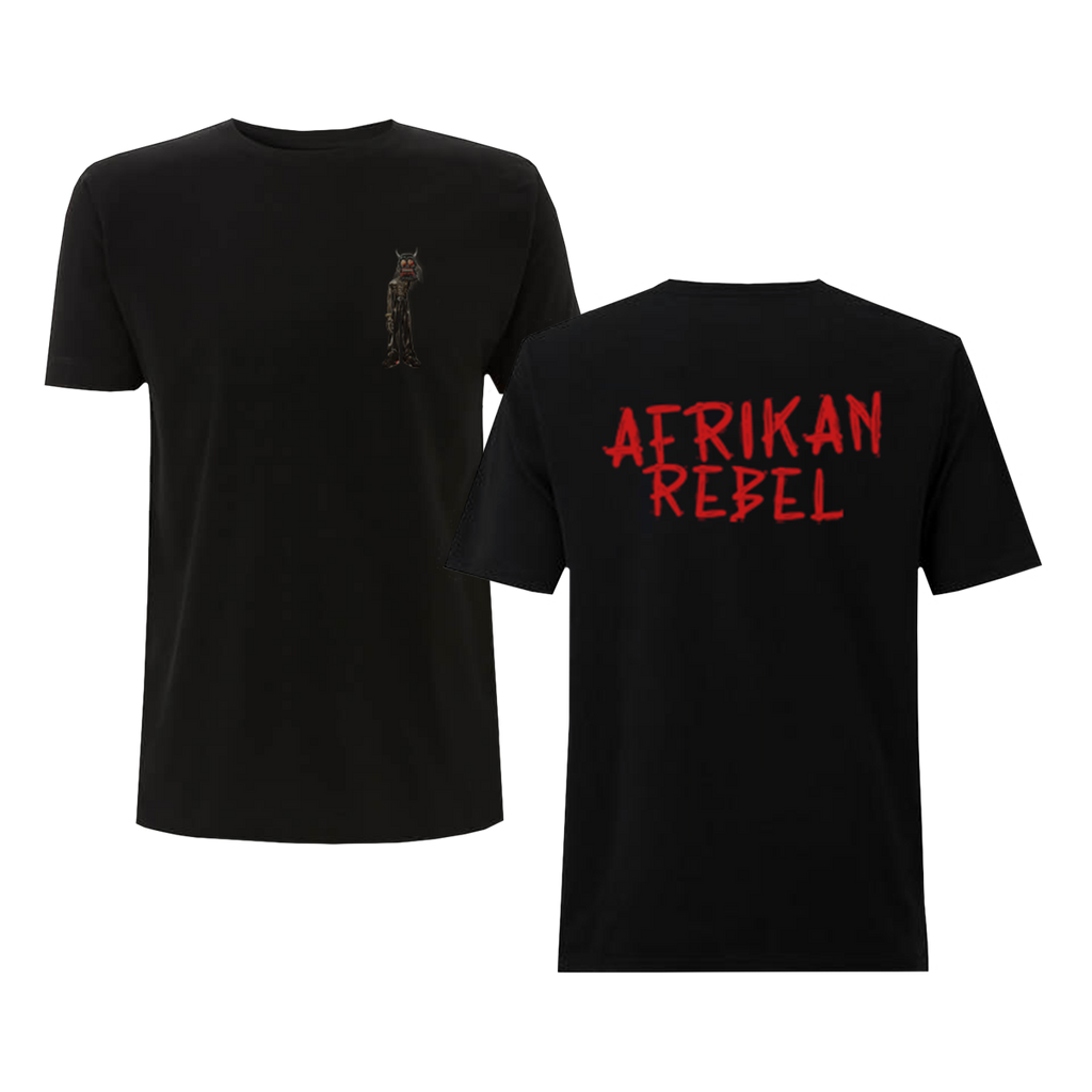 Afrikan Rebel Mask Figure T-shirt Black