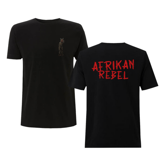 Afrikan Rebel Mask Figure T-shirt Black