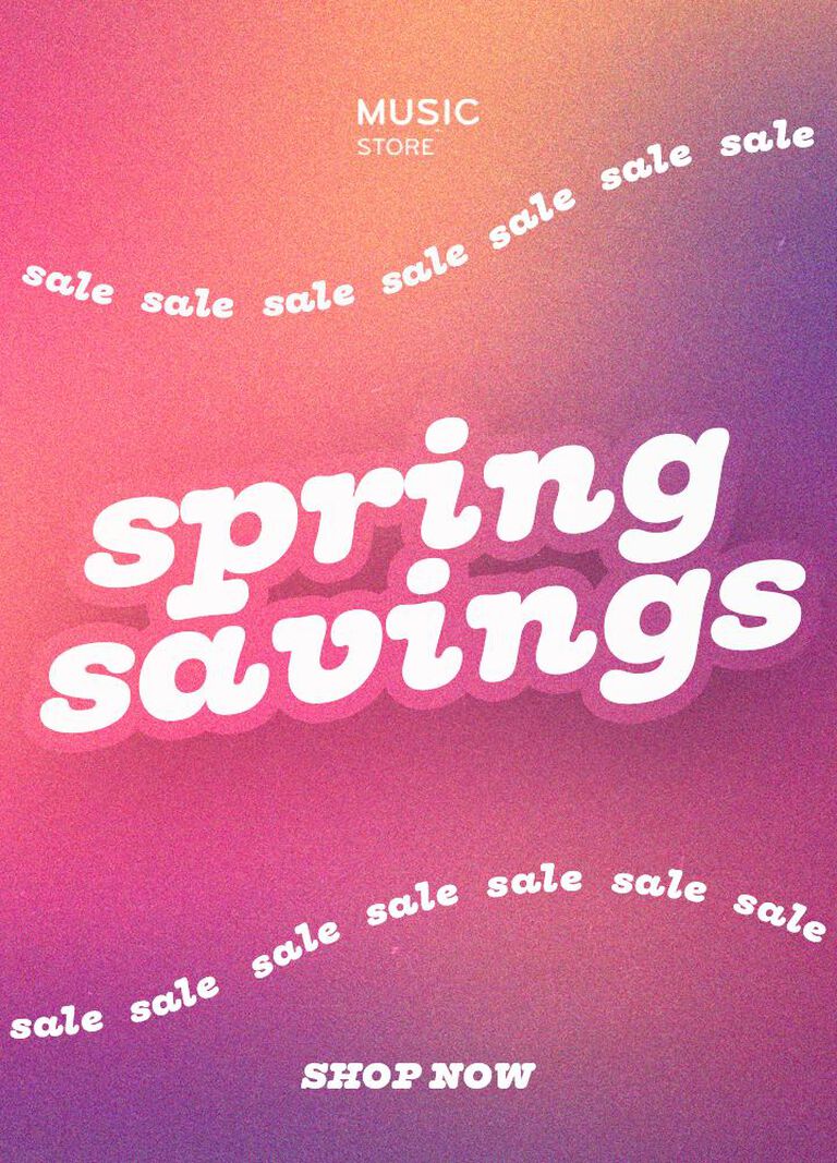 Spring Savings | 25% off all music | 50% off all merch