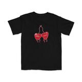 Heart Cherries Black T-Shirt