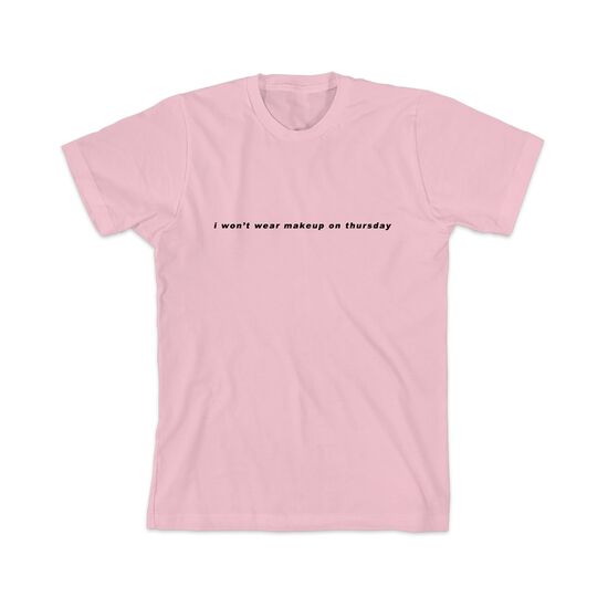 Thursday Embroidered Lyric T-Shirt Pink