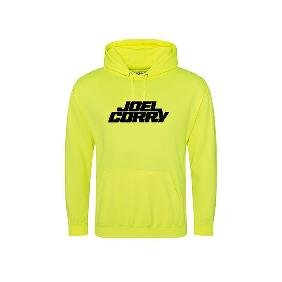 Black Solid Logo Hoodie Electric Yellow