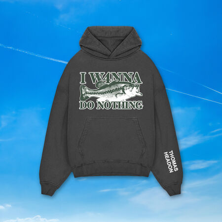 I Wanna Do Nothing Fish Hoodie Black