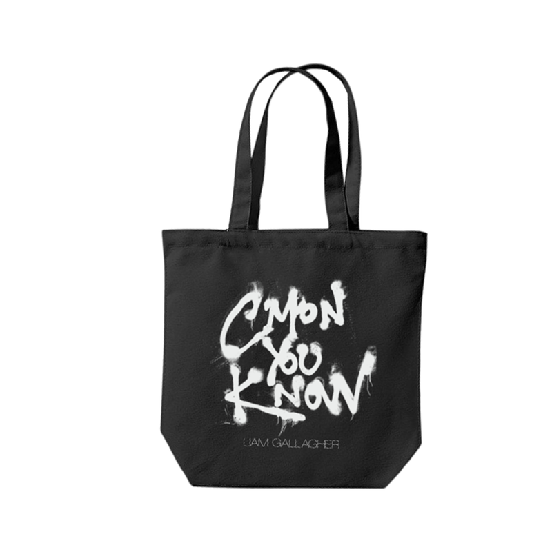 C’mon You Know Spray Paint Tote Bag Black