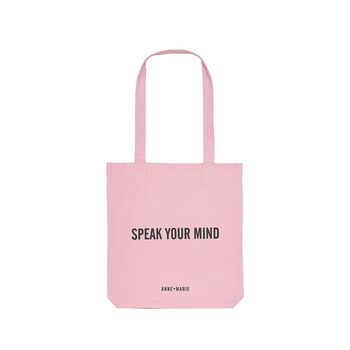 Speak Your Mind Tote Bag Pink