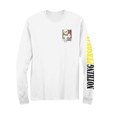 Nothing Personal Leopard Skull and Bones Long Sleeve White