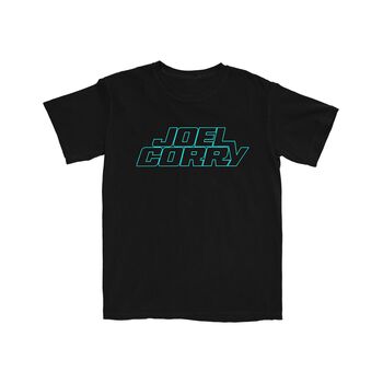 Blue Outline Logo TShirt Black 