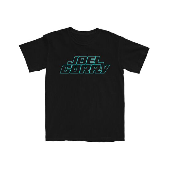 Blue Outline Logo TShirt Black 