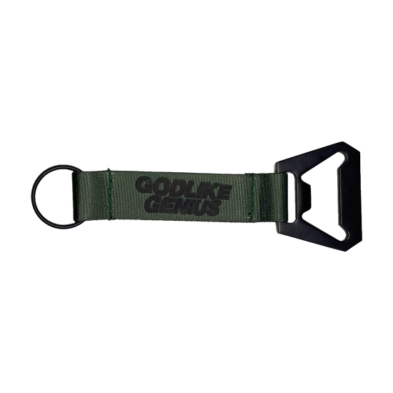 Godlike Genius Bottle Opener Keyring Green