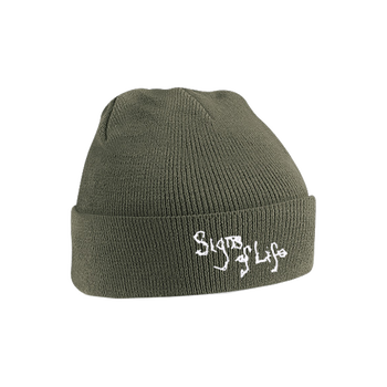 Signs of Life Embroidered Beanie Olive