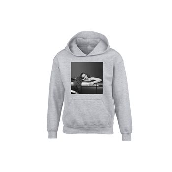 Kids Album Cover B&W Photo Hoodie Grey