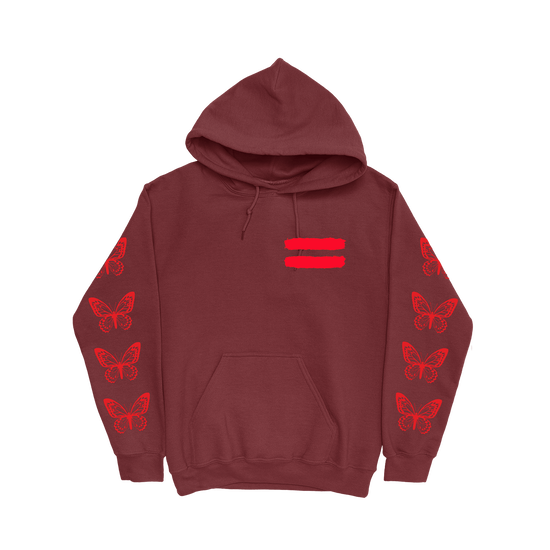 Repeat Butterfly Burgundy Hoodie