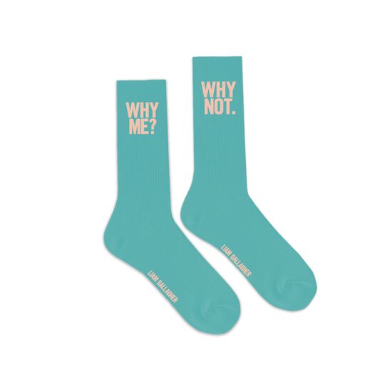 Why Me Why Not Socks Blue