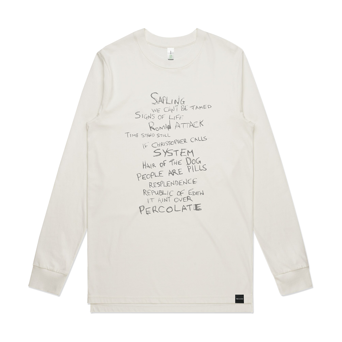 Tracklist Long Sleeve Tshirt Natural The Music Store