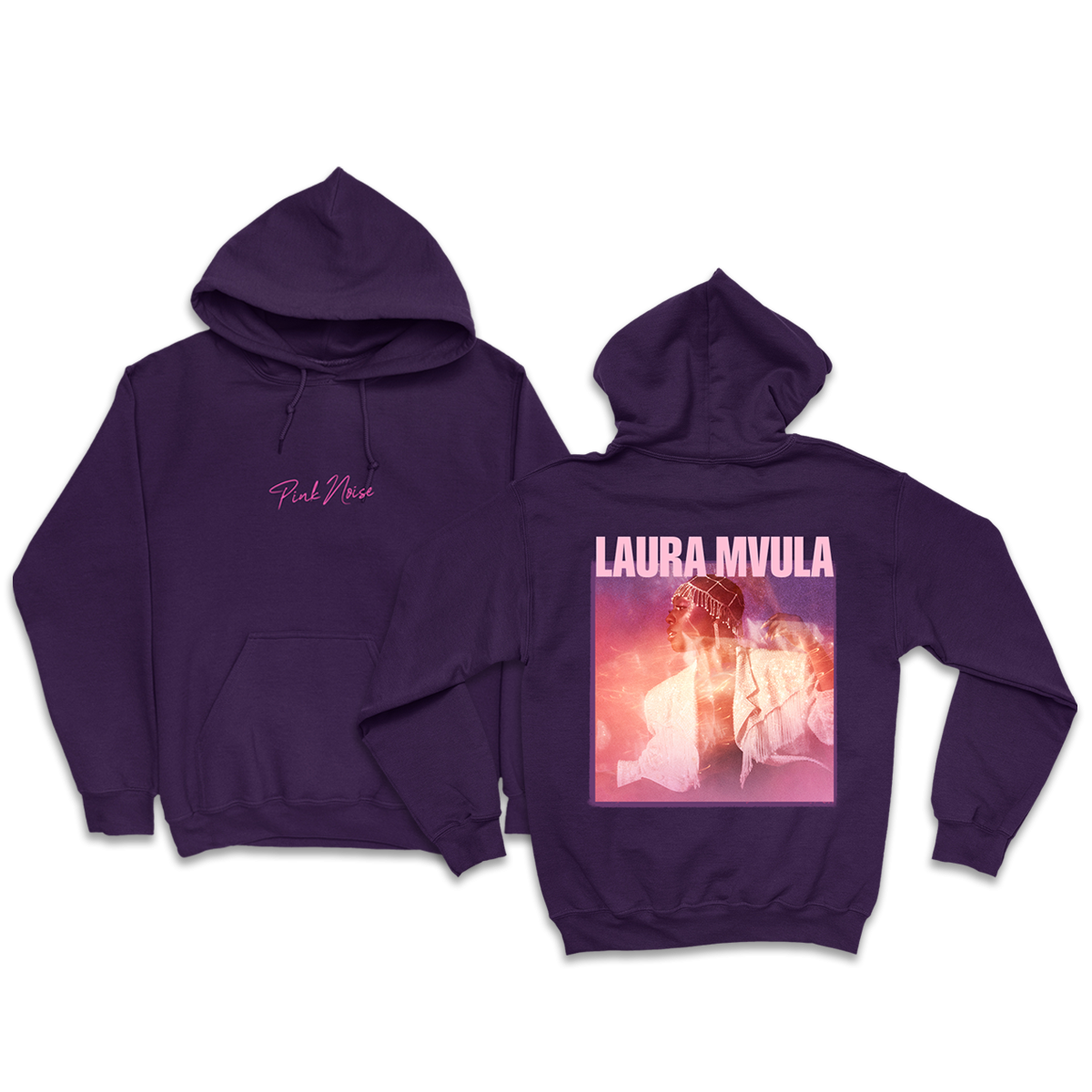 Pink Noise Album Cover Hoodie Purple (S) The Music Store